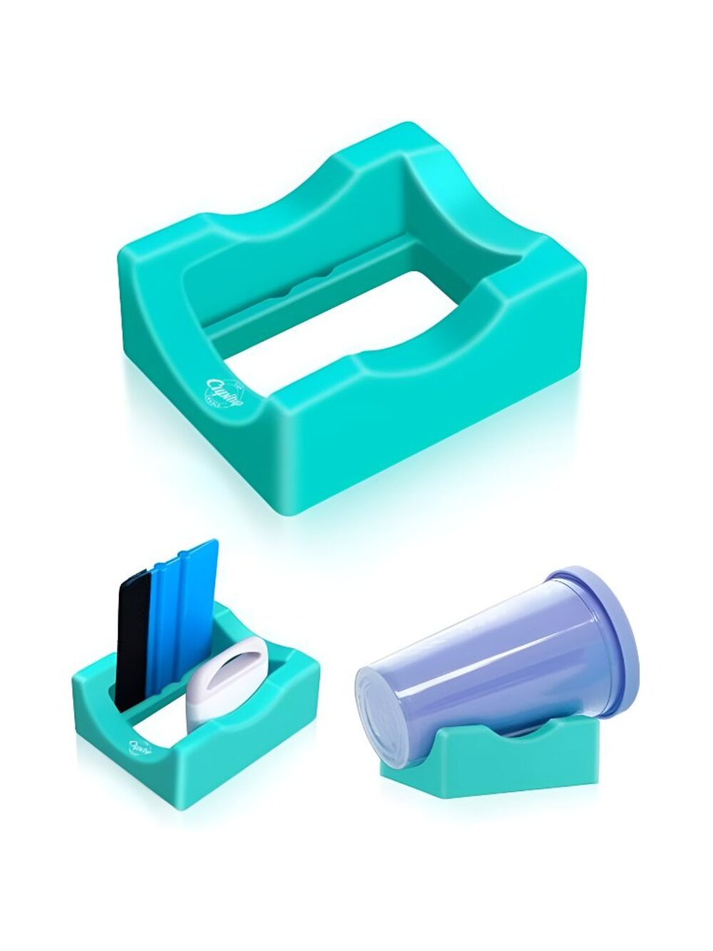 Small Silicone Cup Cradle with Built-in Slot for Crafting Tumblers